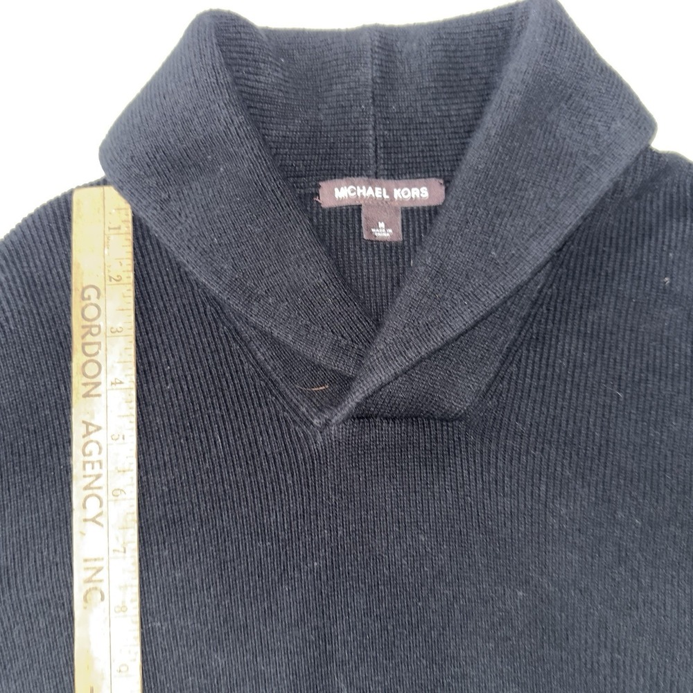 Michael‎ Kors Men's Black Sweater Shawl Neck Medium Winter Pullover Designer